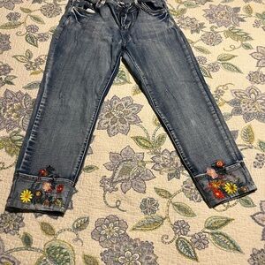 Embroidered Blue Jeans